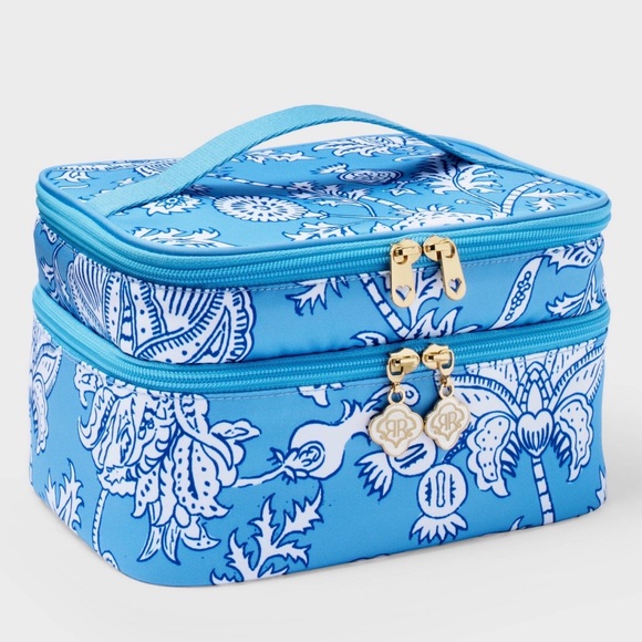 Roller Rabbit x Target Handbags - 💙💚Roller Rabbit x Target Floral Vines Soft Sided Vanity Case Blue Makeup Bag